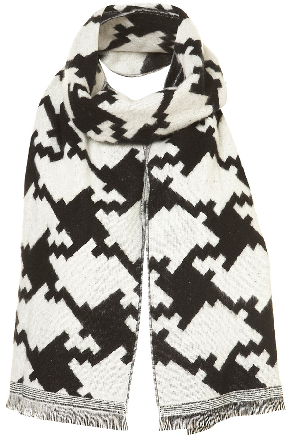 Houndstooth Print Scarf