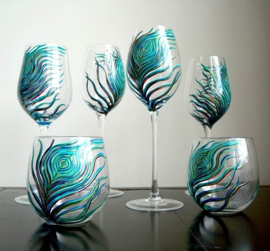 teal drinking glasses