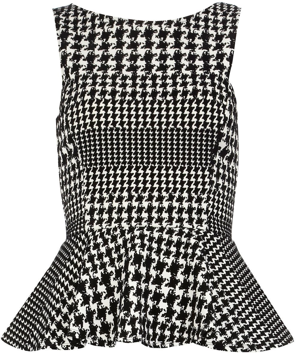 Houndstooth Peplum Top