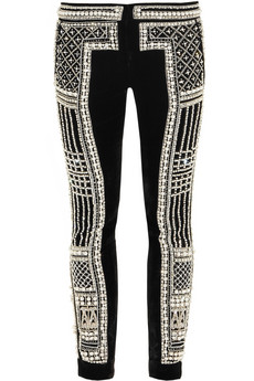 Embellished Velvet Pants