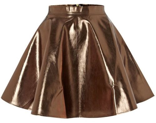 Metallic Flared Party Skirt