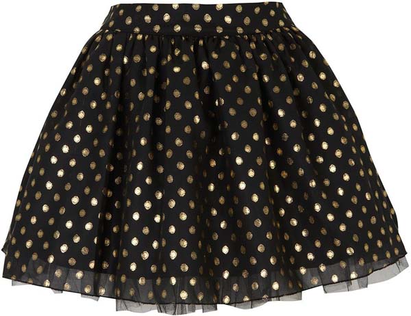 Polka Dot Flared Party Skirt