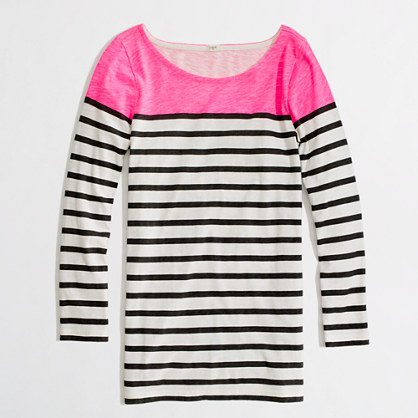 Colorblock Stripe Boatneck Tee