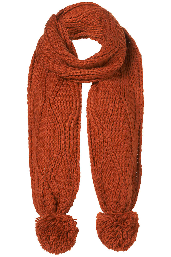 Topshop Cable Pom Pom Scarf