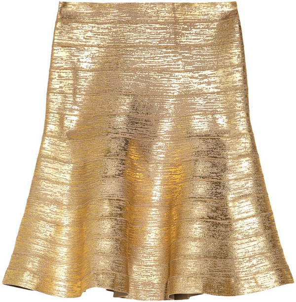 Flared Metallic Skirt