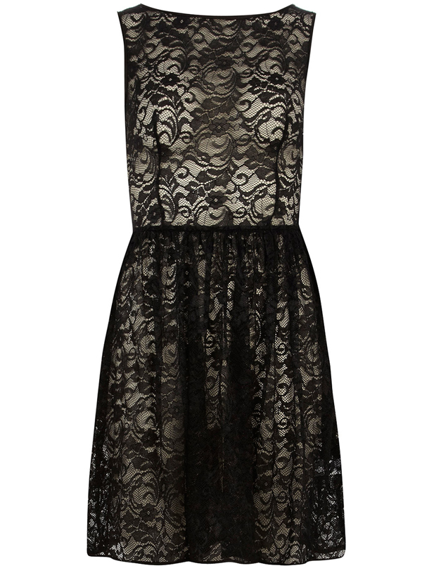 Black Lace Overlay Dress