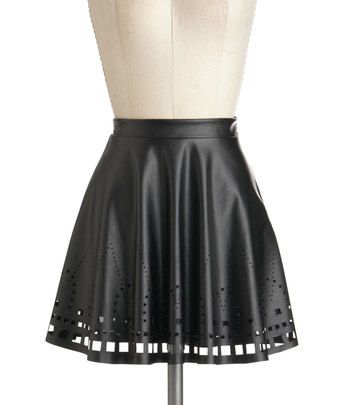 Black Faux Leather Skirt