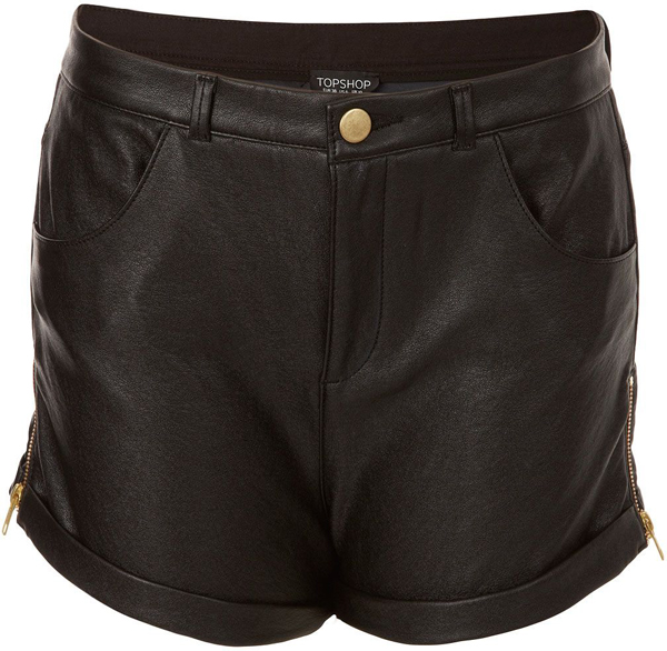 Black Faux Leather Shorts