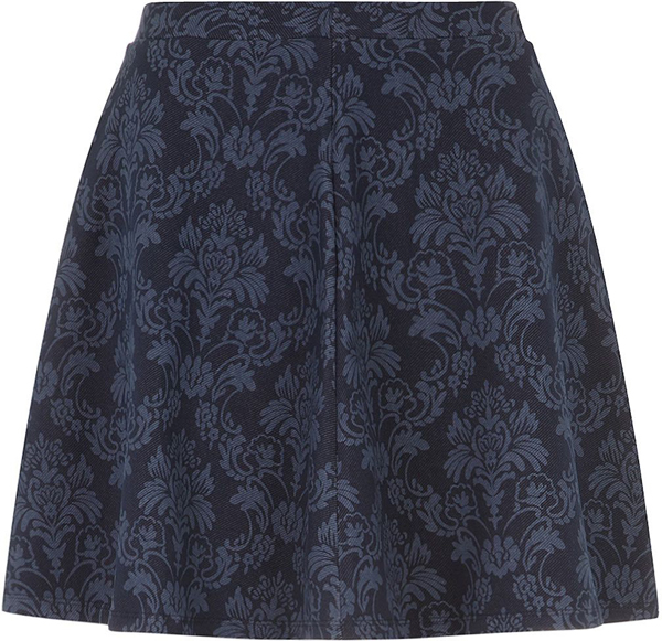 Paisley Denim Skater Skirt