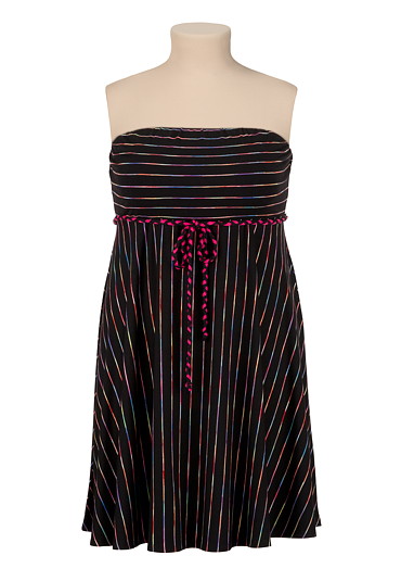 Multi-Color Stripe Tube Dress