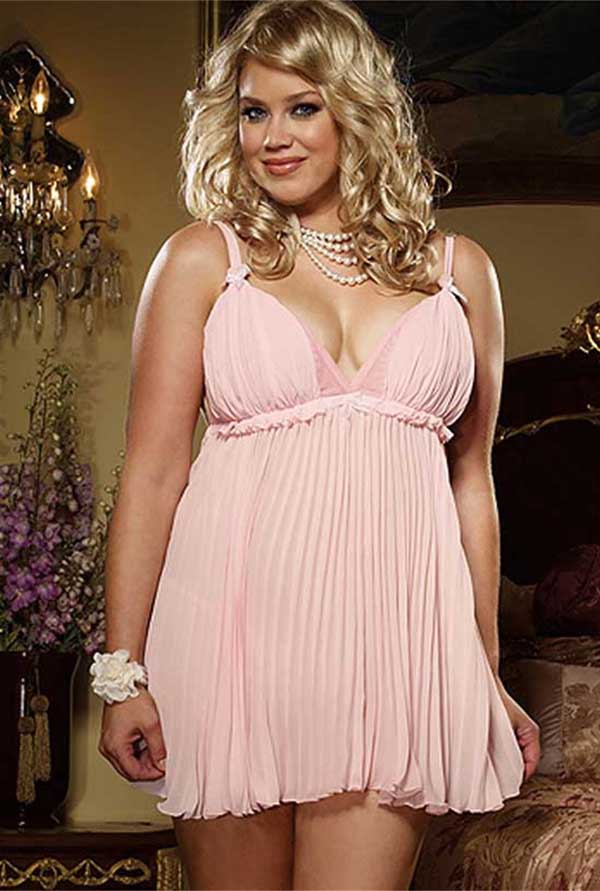 Pleated Chiffon Babydoll