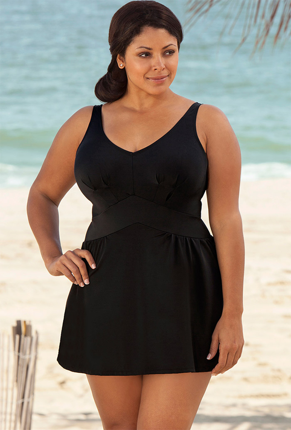 Beach Belle Punaluu plus Size V-Neck Swimdress