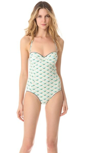 Scalloped Trim Swimsuit