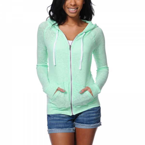 ladies lightweight zip up hoodies