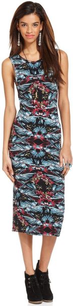 Free People Sleeveless High-Neck Printed Midi Dress