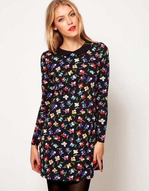 ASOS – Swing Dress in Floral Print with Peter Pan Collar