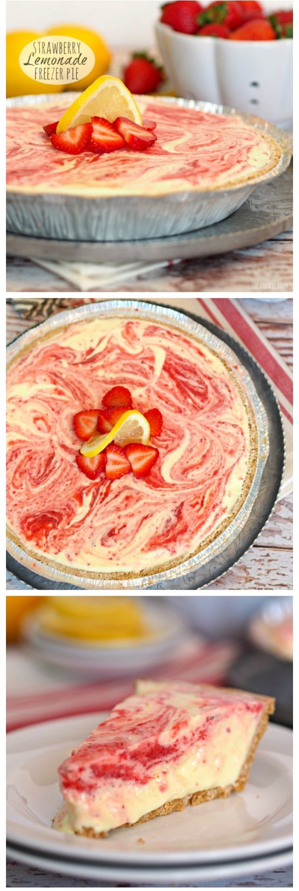 Strawberry Lemonade Freezer Pie