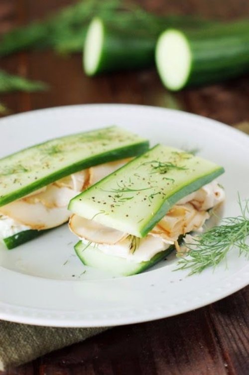 Low-Carb Smoked Turkey & Cucumber Sandwiches