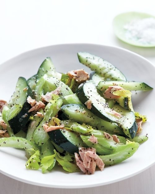 Cucumber and Celery Salad with Tuna