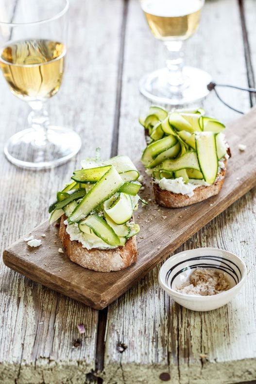 Zucchini and Goat Cheese Tartines