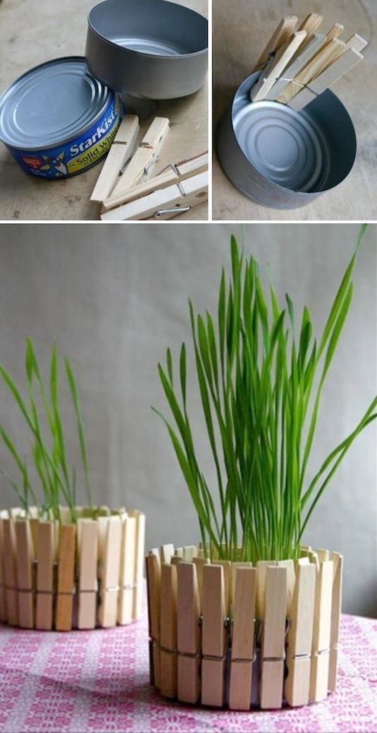 Clothespin Flower Pot