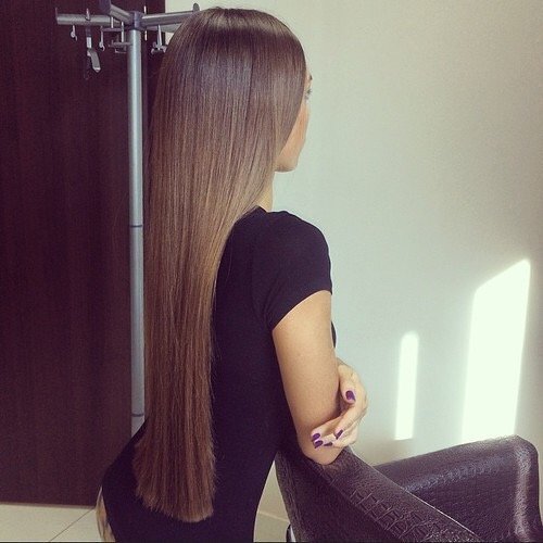 straight hair tumblr back view