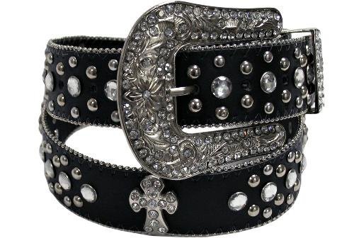 Rhinestone Cross Jeweled Studded Western Cowgirl Belt