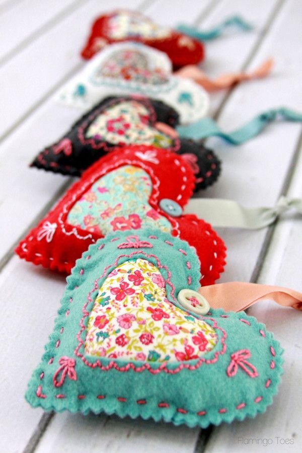 Fabric Heart Valentines