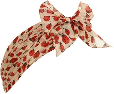 Cream Ladybug Print Headband