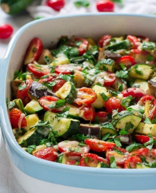 Tomato Eggplant Zucchini Bake