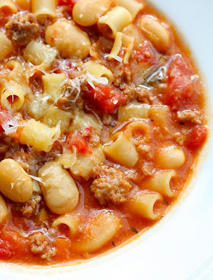 Pasta, Sausage, and Bean Soup