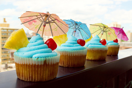 Blue Hawaiian Cupcakes