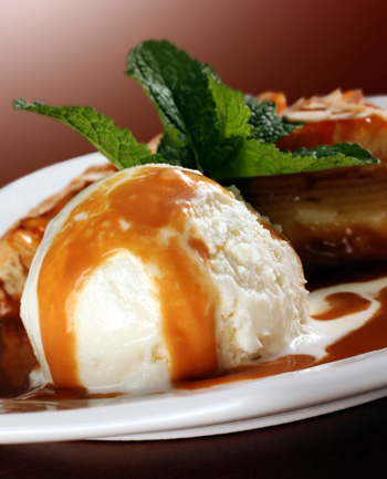 Dulce De Leche Tart with Banana Ice Cream