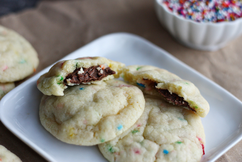 Nutella-Stuffed Funfetti Cookies