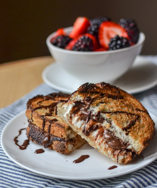 Hot Baked Nutella & Cream Cheese Sandwich