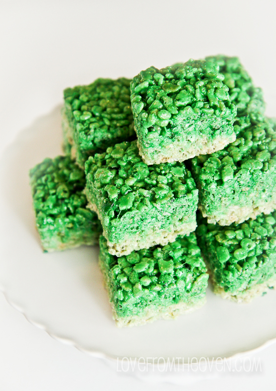 Ombre Green Rice Crispy Treats