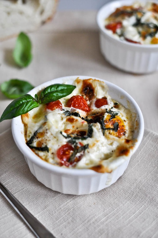 Baked Eggs Caprese