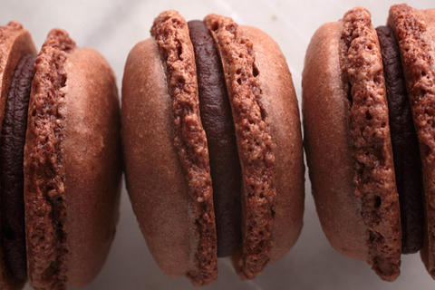 Dark Chocolate Macarons