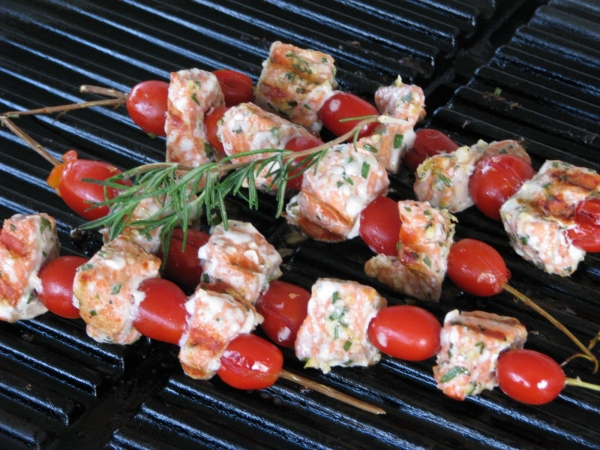 Grilled Rosemary-Salmon Skewers