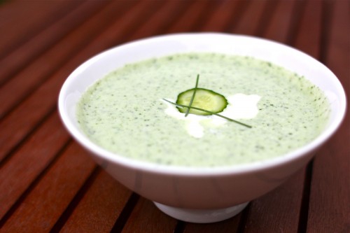 Cold Cucumber Soup with Mint