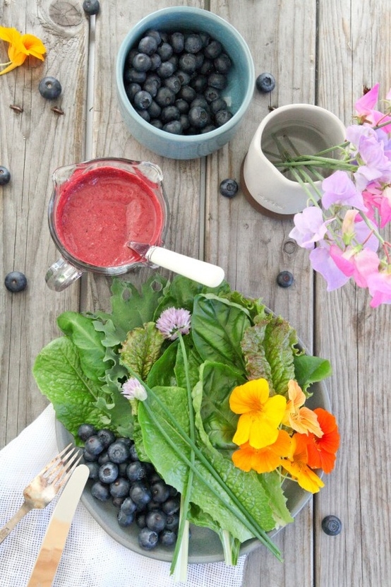 Blueberry Salad with Coconut Cilantro Dressing