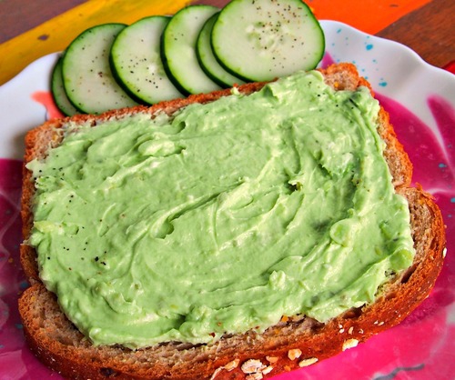 Cucumber & Avocado Cream Cheese Toast