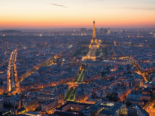 Sunset in Paris, France