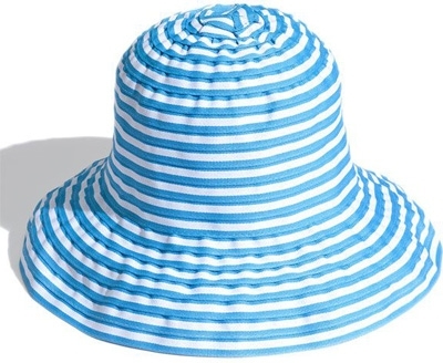 Cara Accessories Ribbon Stripe Floppy Hat