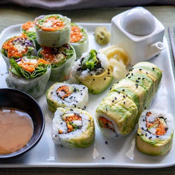 gimbap, food, cuisine, dish, sushi,