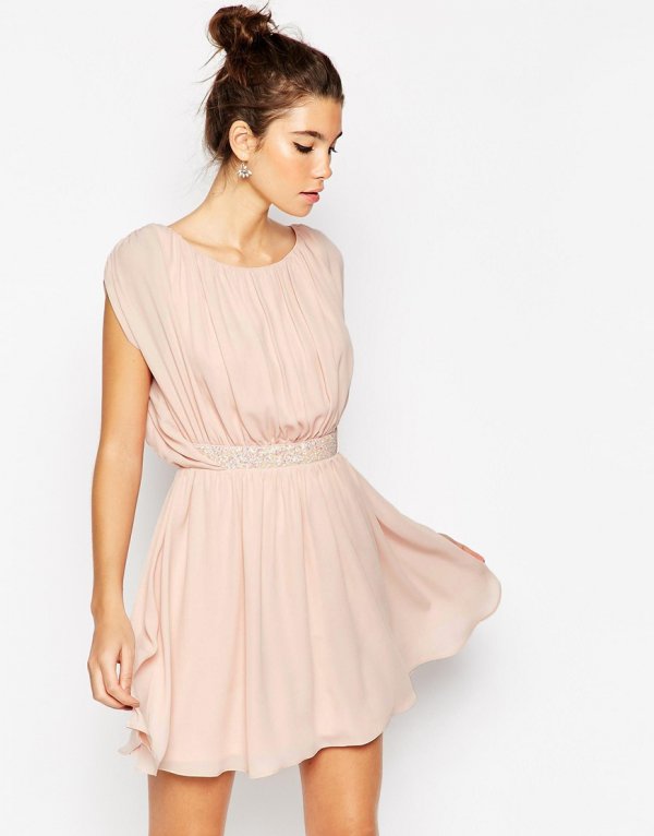 ASOS Embellished Waist Mini Skater Dress