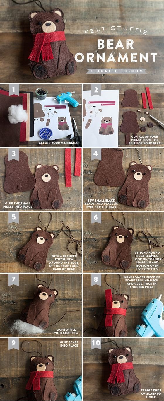 Felt Bear Ornament