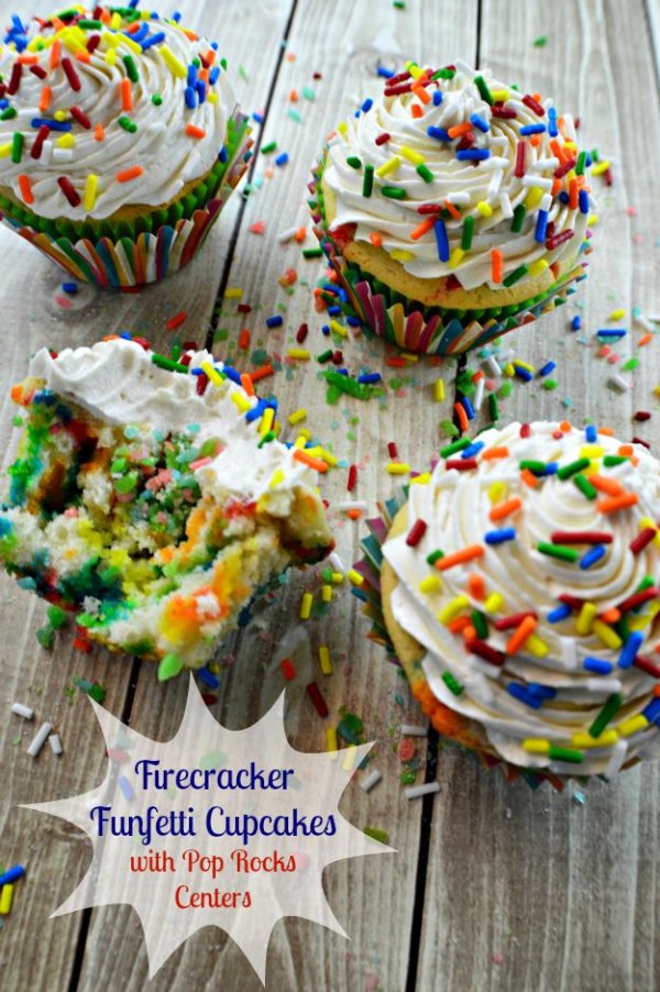 Firecracker Funfetti Cupcakes