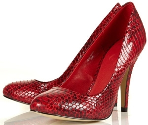 Topshop Glam Snake Effect Court Shoes