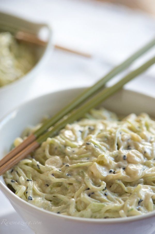 Cucumber Noodles with Coconut Lime Cumin Dressing